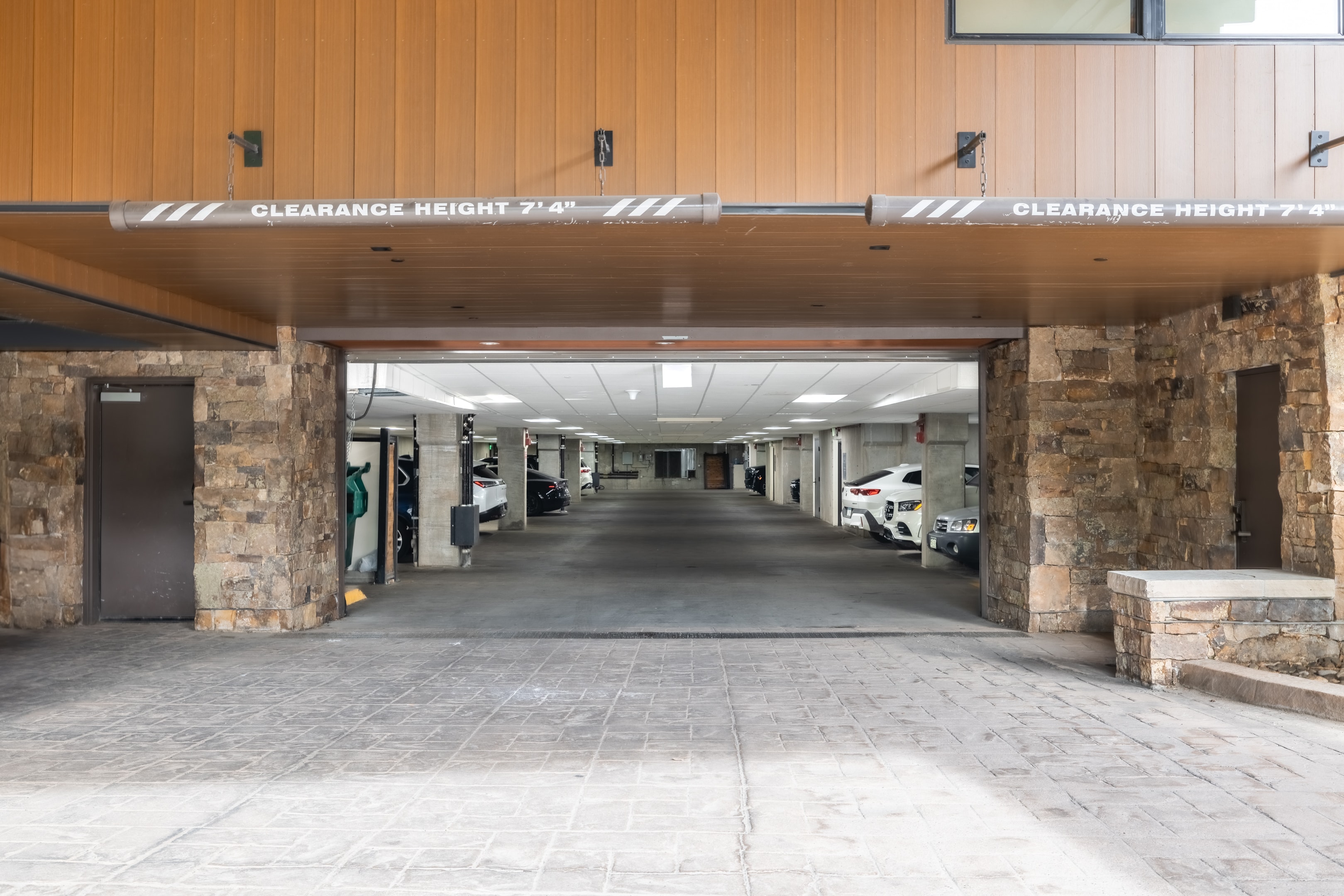 Representative Altus Vail Garage Area. The two spaces offered here are on floors below this floor. For reference only.